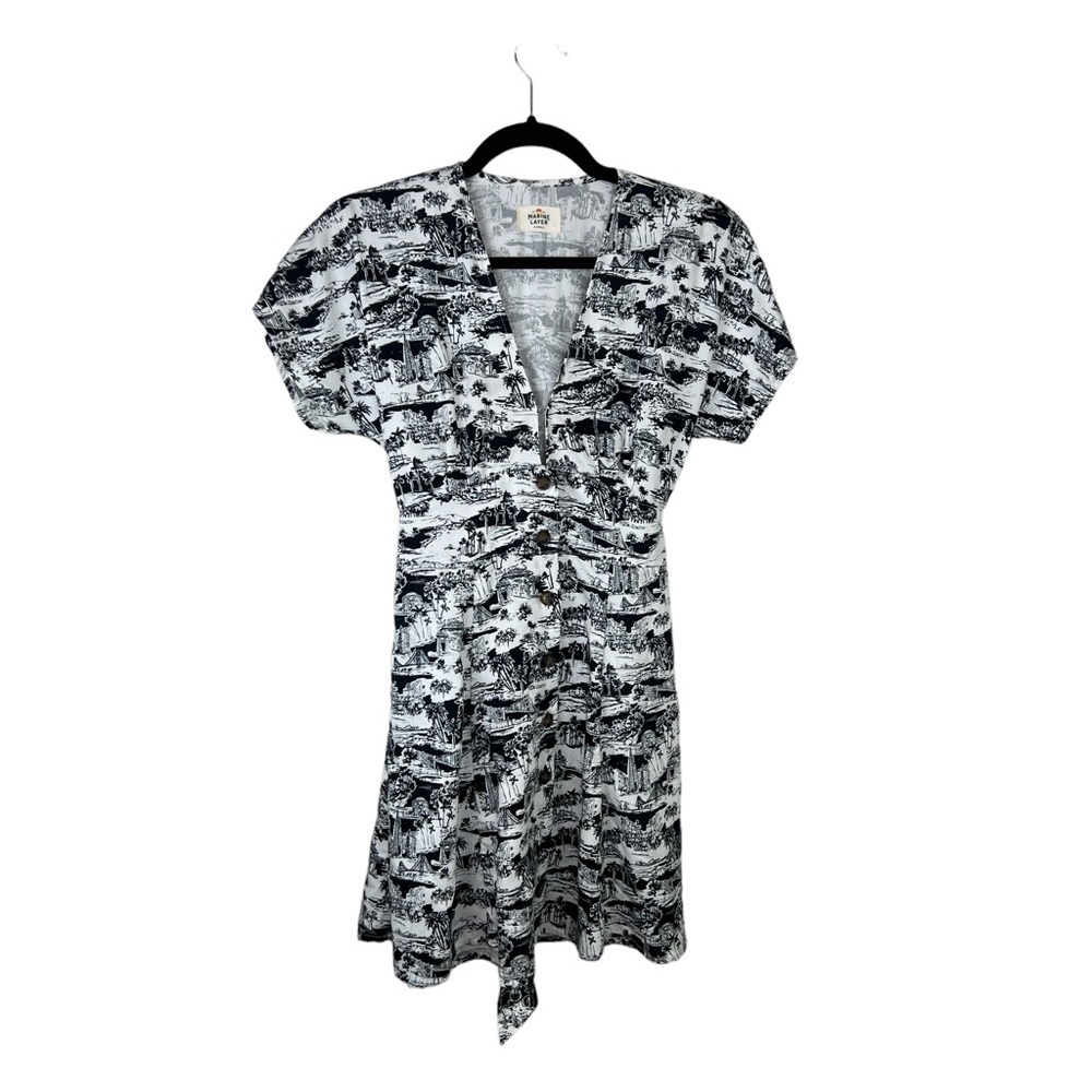 Marine Layer Camila Dress San Francisco Toile Print